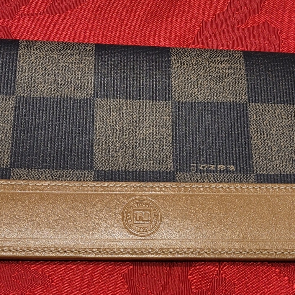 FENDI BILL FOLD CHECKERED WALLET